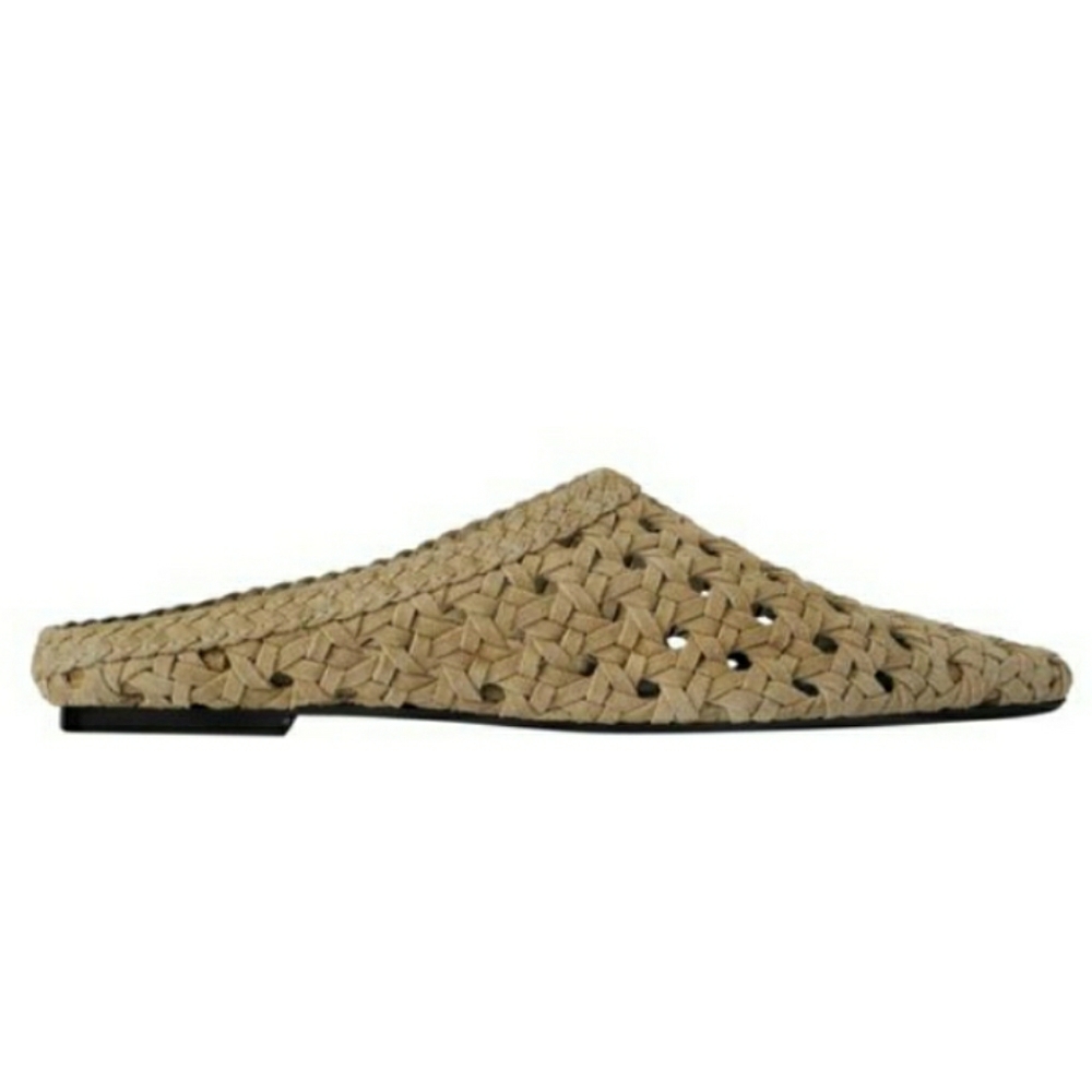 ZARA BRAIDED SPLIT SUEDE LEATHER MULE 6.5 - Picture 2 of 8